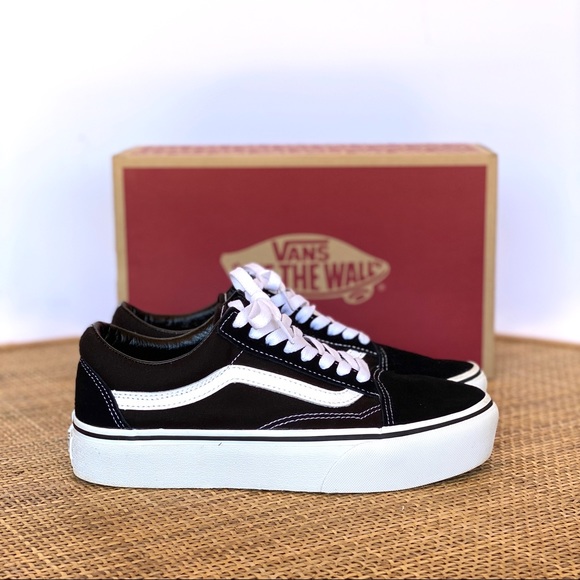 vans old skool platform black white